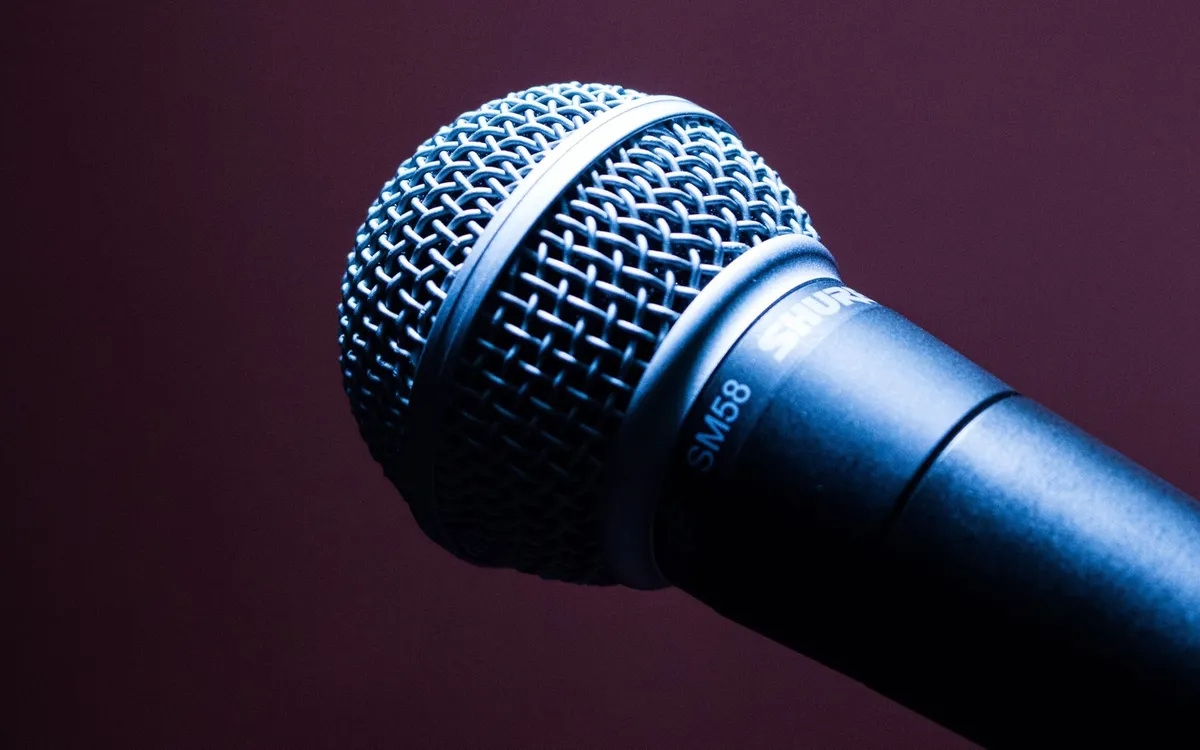 A clip-on lavalier microphone