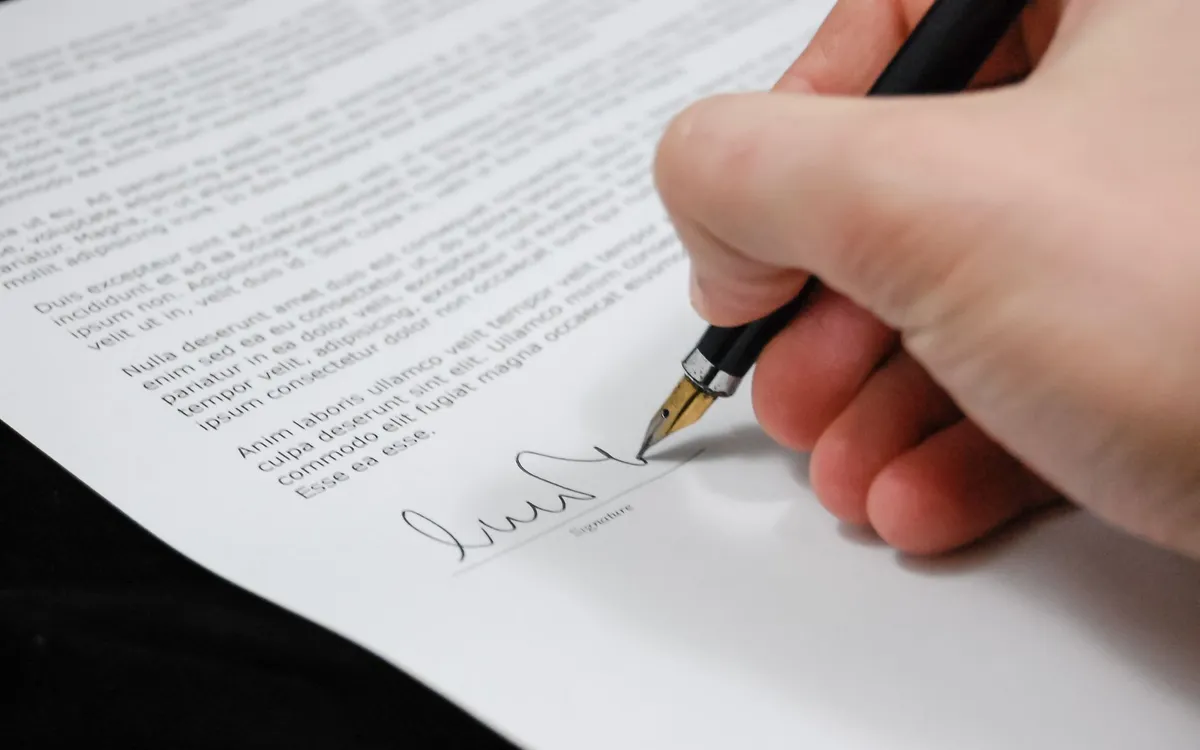 Signing a contract