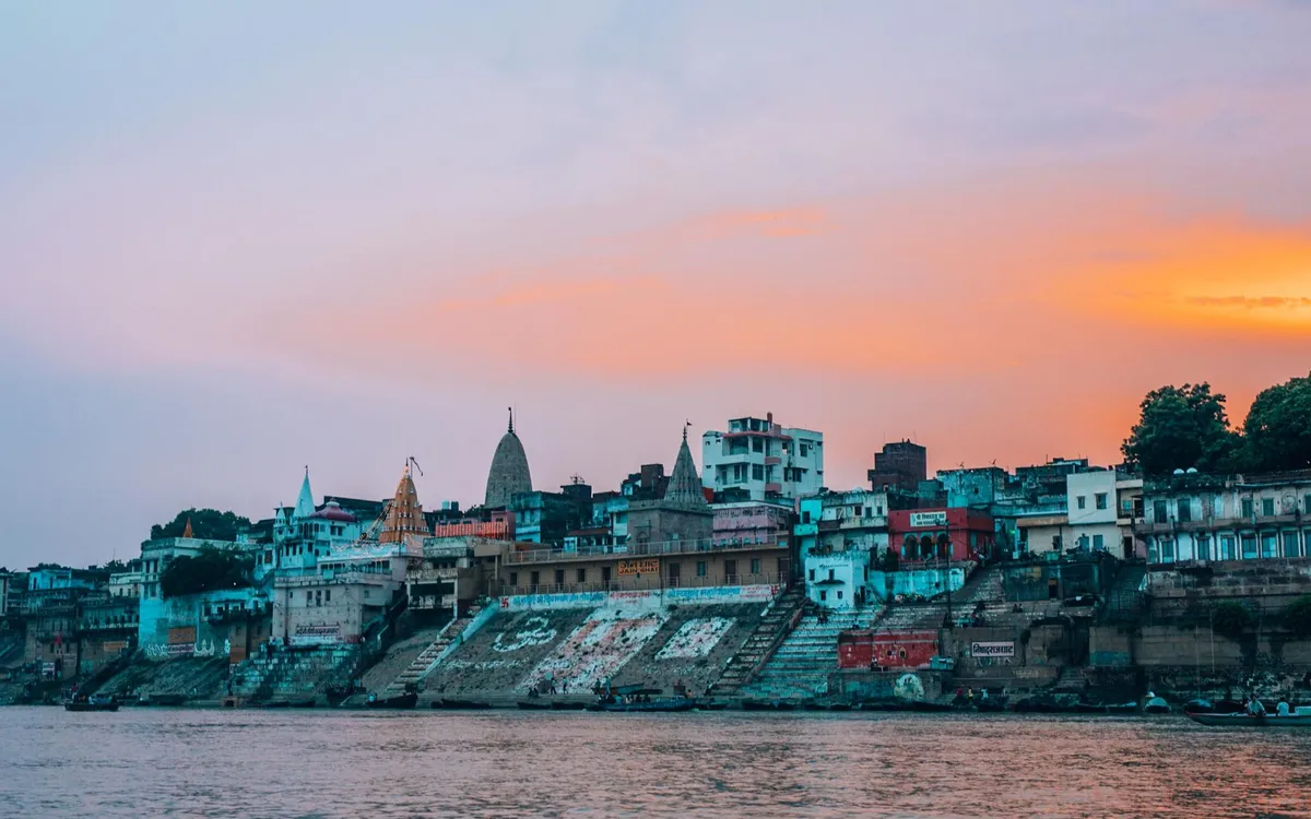 The ghats of Varanasi on the Ganges
