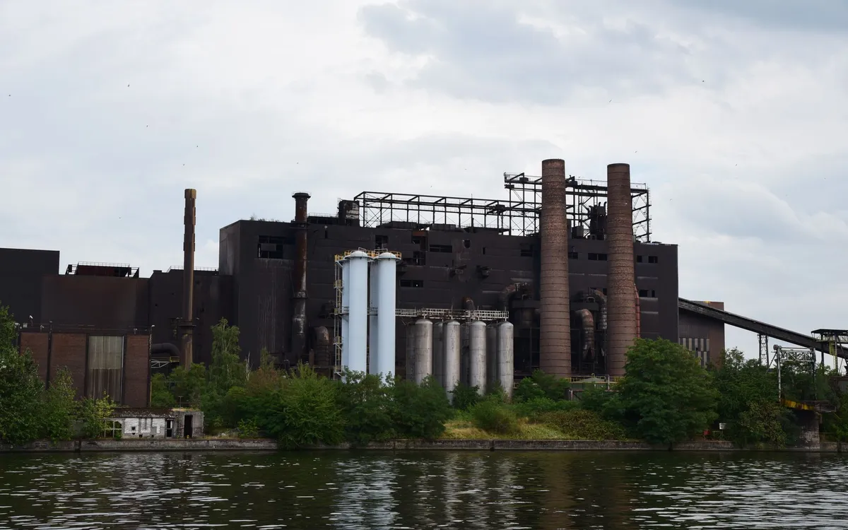 A power plant on a river